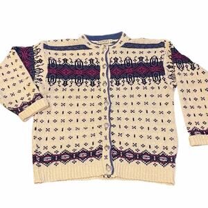 L.L. Bean Freeport, Maine Wool Blend Sweater Cardigan Sz M